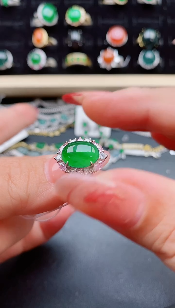 【闪购商品】翡翠戒指银S925镶嵌1321