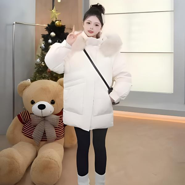 【补贴链接】雪中飞25年新款女士时尚连帽毛领加厚羽绒服X40140862