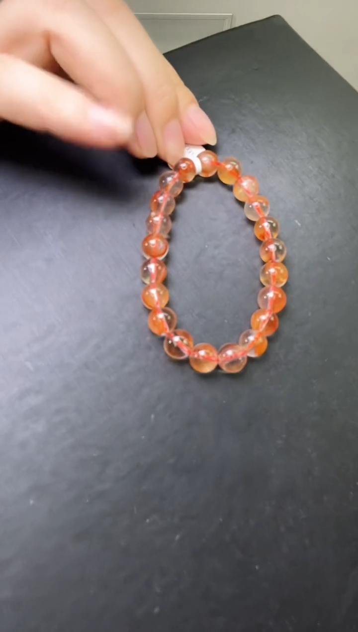 水晶手串未镶嵌红胶花手串9m+   M51184X 