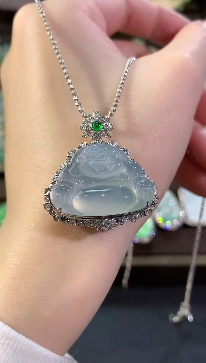 吊坠(不含链)18K金镶嵌翡翠冬日珠宝W30