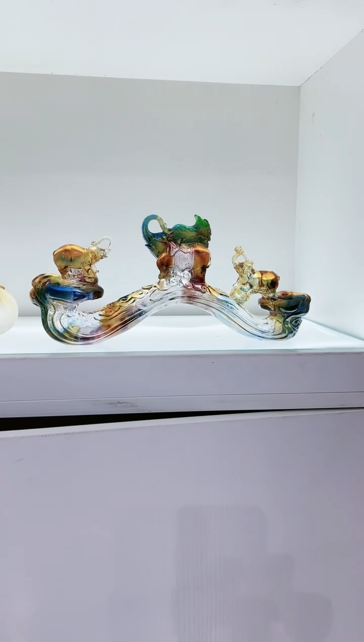 【闪购商品】茶宠古法琉璃三象如意