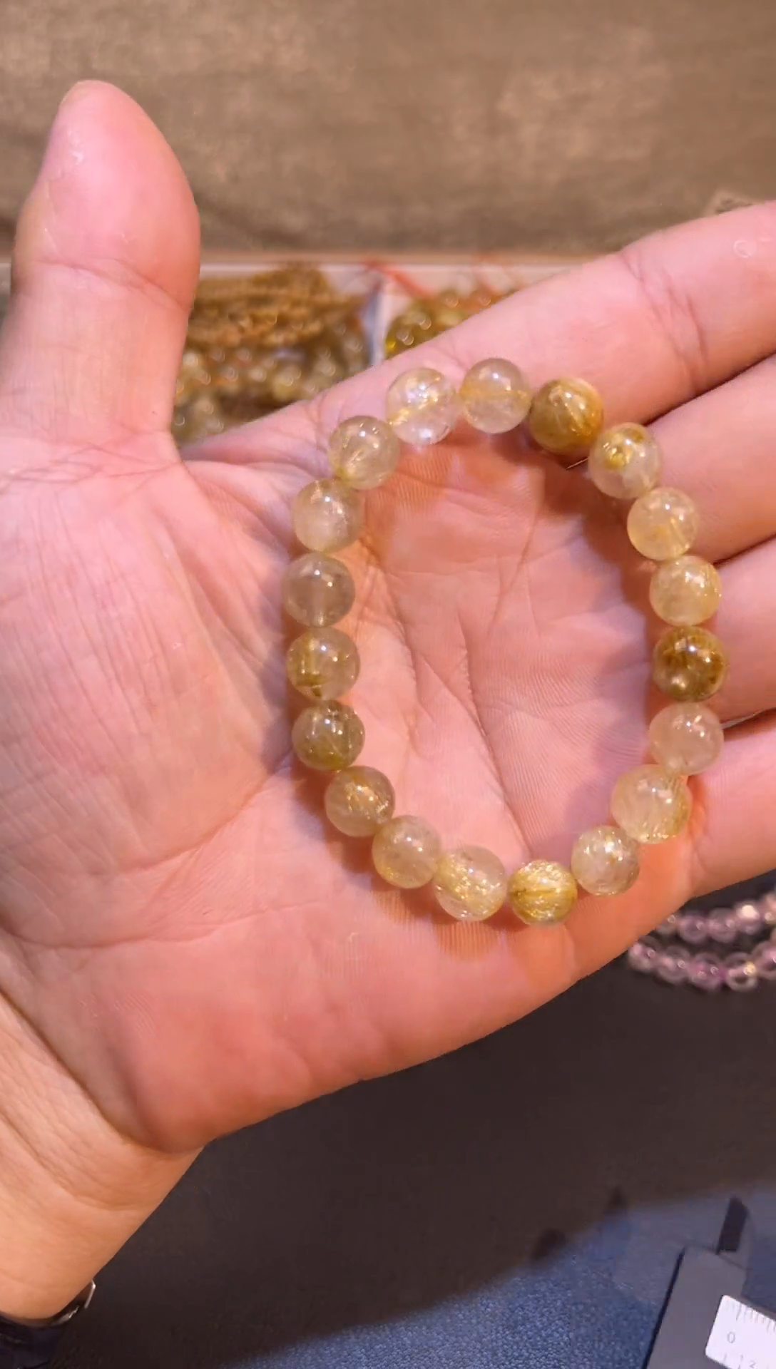 未镶嵌手串水晶SJ-390金发晶9m+