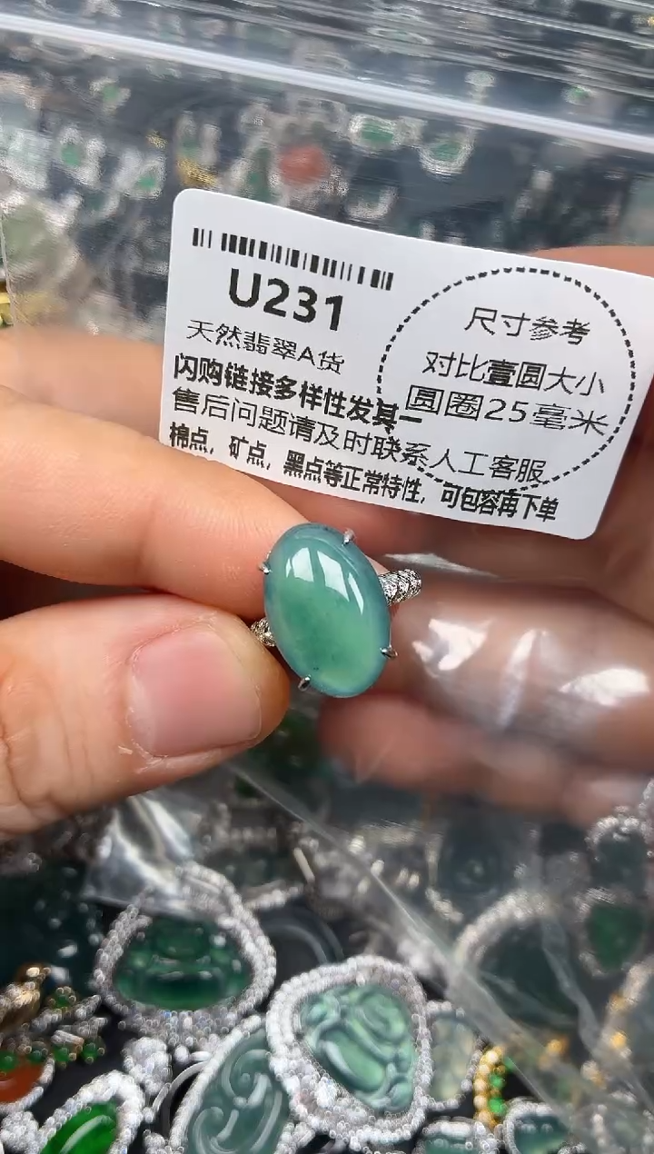 颈饰未镶嵌翡翠U231戒指