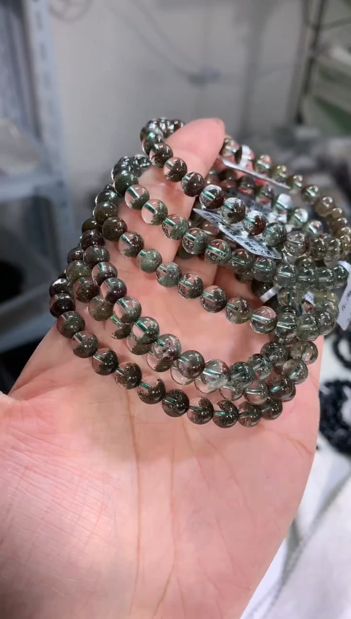 【闪购商品】水晶手链未镶嵌6-6.8mm绿幽灵手链多样性发其一