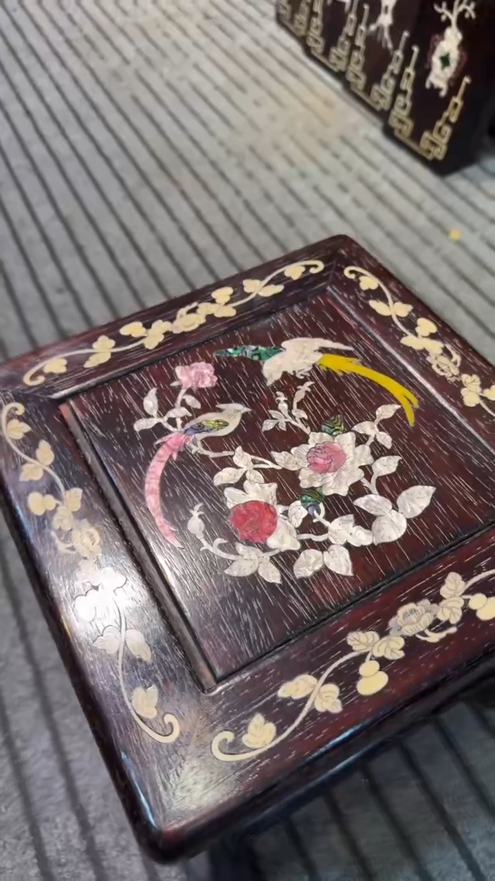 木紫檀螺钿富贵凳邵氏紫檀木艺