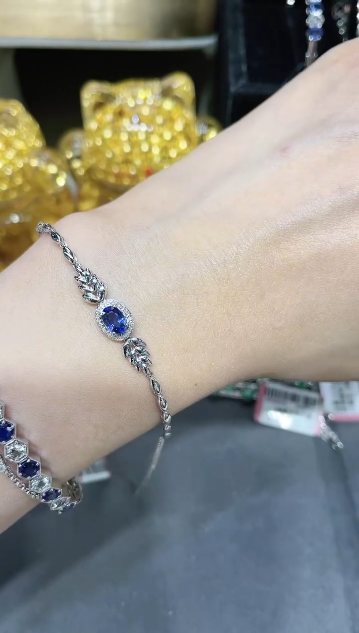 【闪购商品】蓝宝石手链18K金镶嵌·