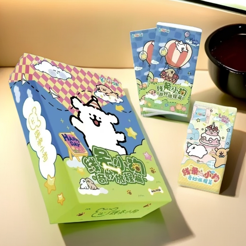 木沐吃盒！HL=一盒！卡哇伊线条小狗国卡二创卡牌盲盒默认代拆