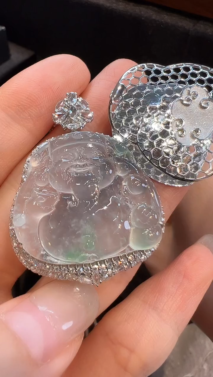 吊坠(不含链)18K金镶嵌翡翠L6吊坠