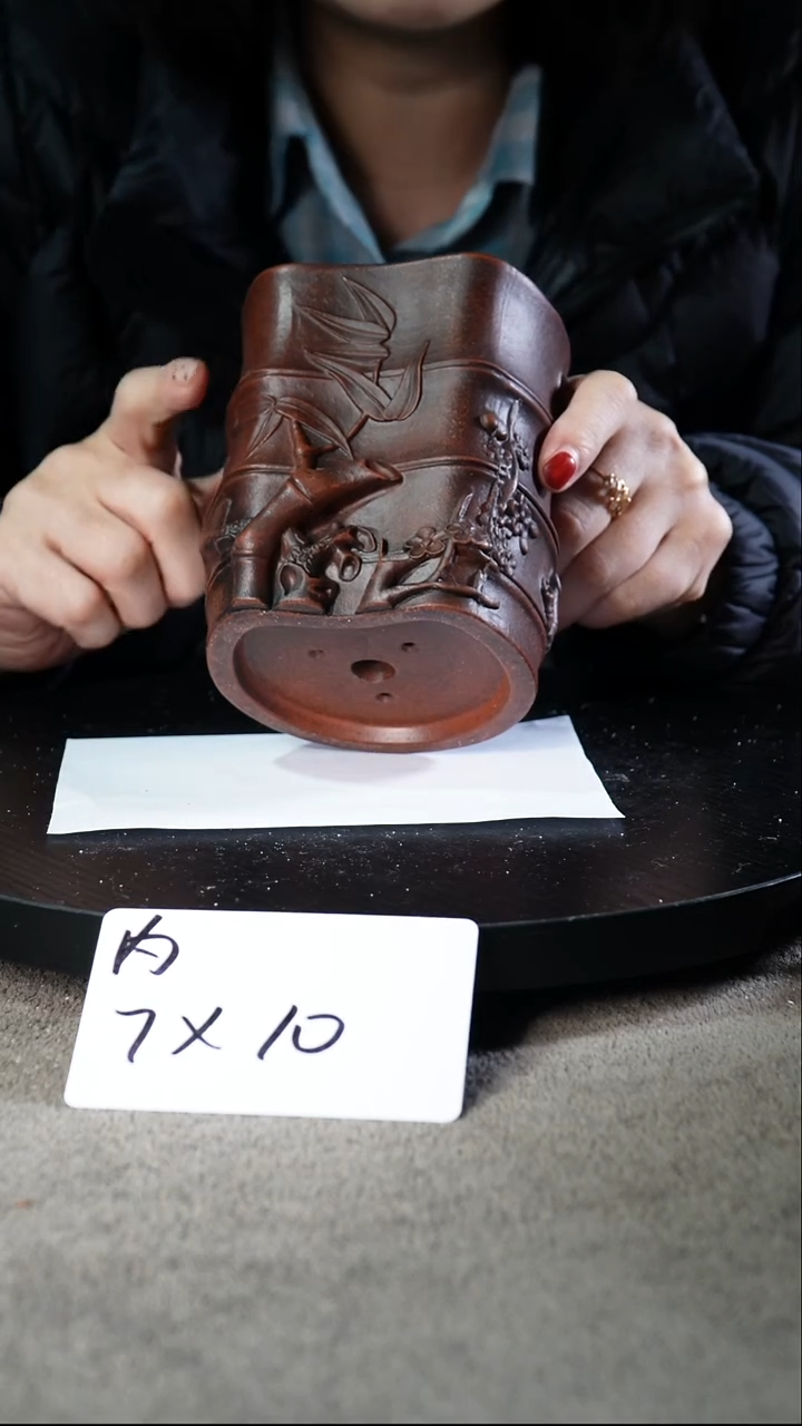 宜兴紫砂花盆小盆