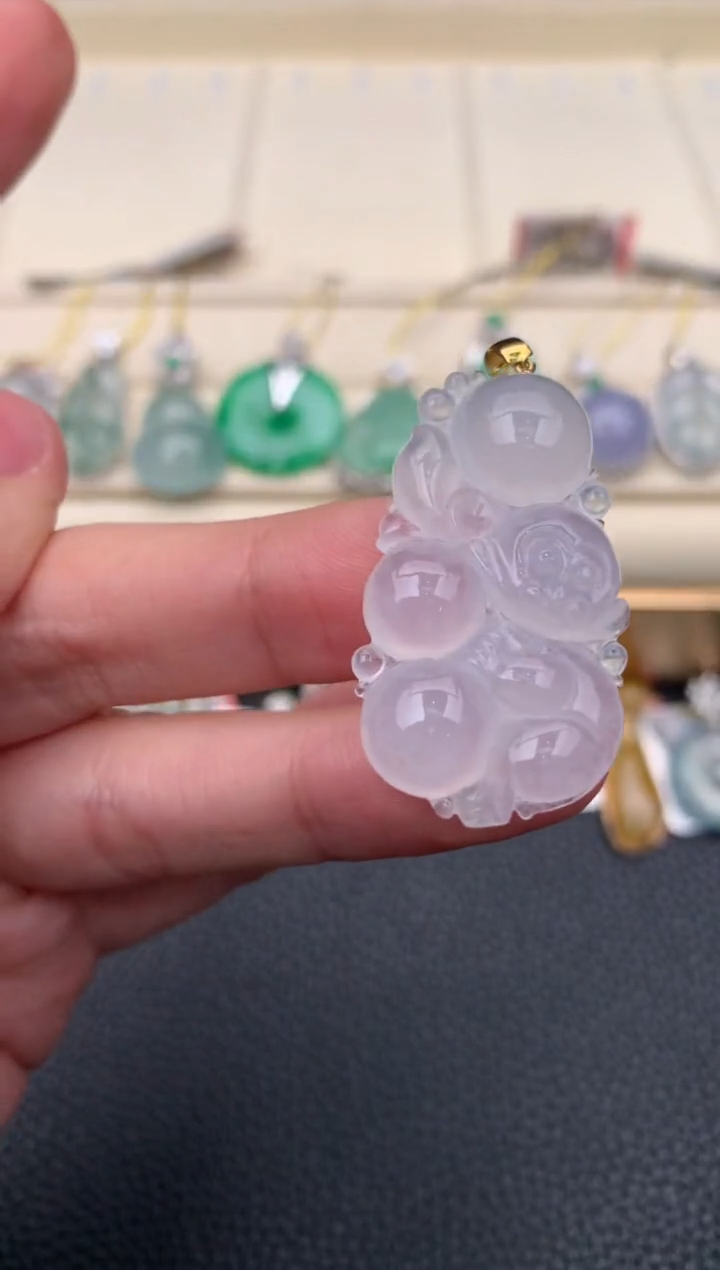 【闪购商品】翡翠颈饰18K金镶嵌Q352     