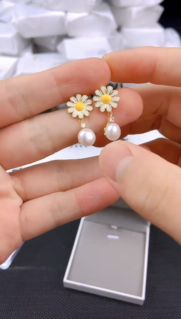 未镶嵌耳饰淡水珍珠ed1006