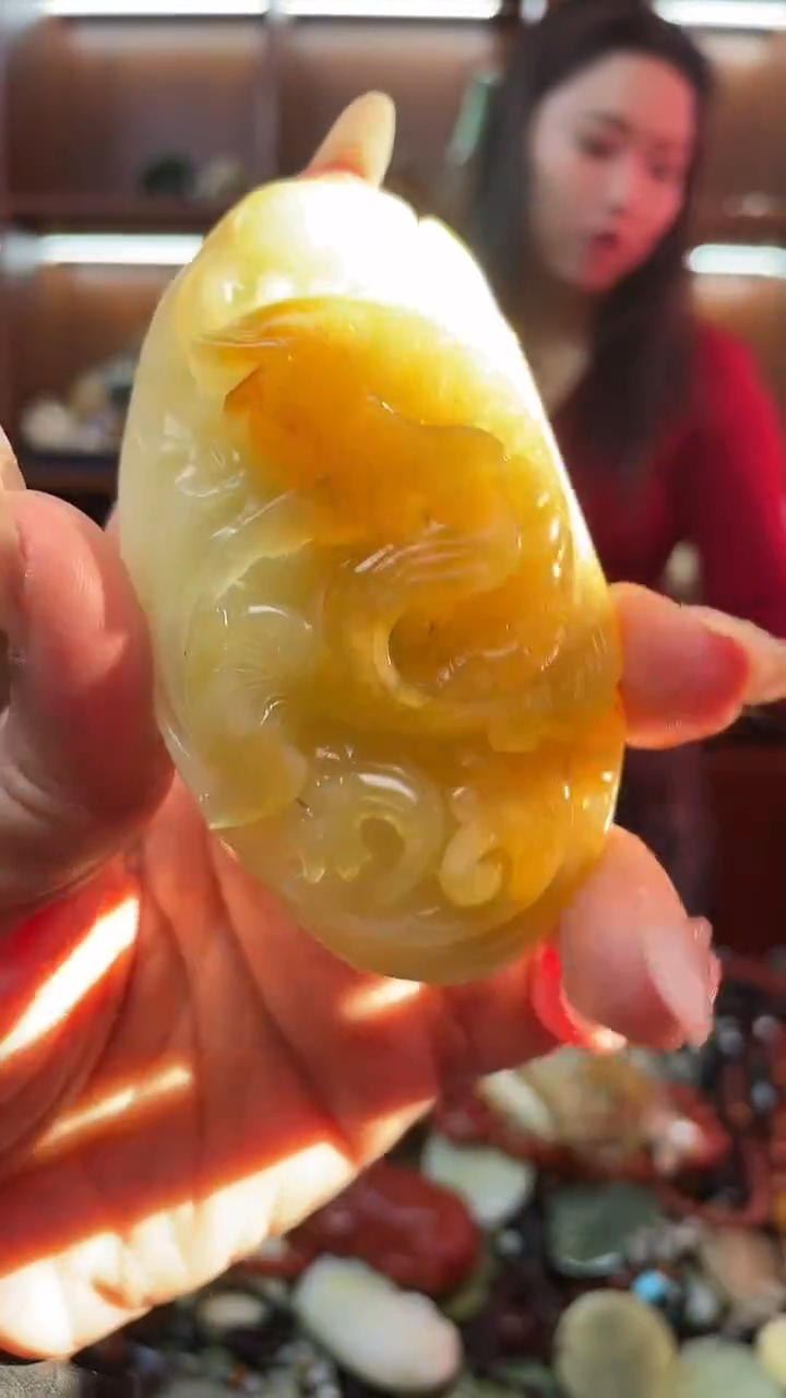 未镶嵌蛇纹石玉手把   