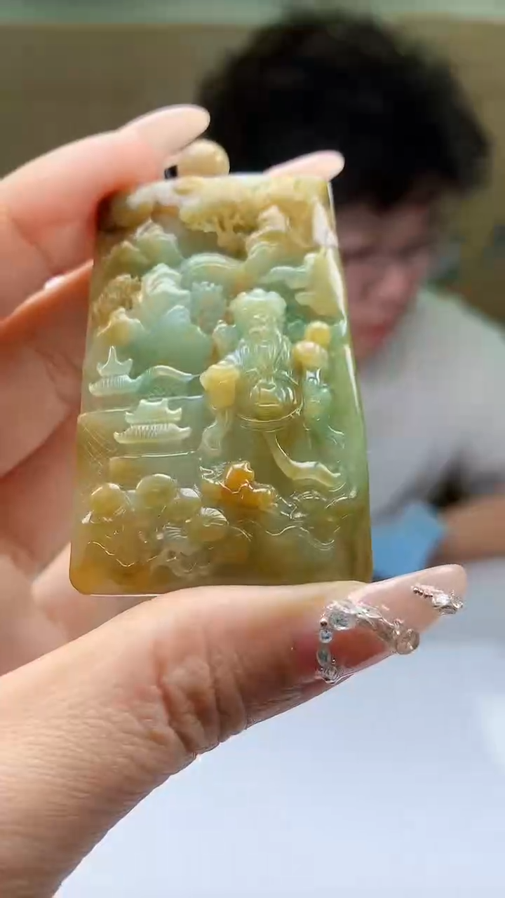 【闪购商品】定制翡翠未镶嵌4688ty-毛货挂件赠珠链83
