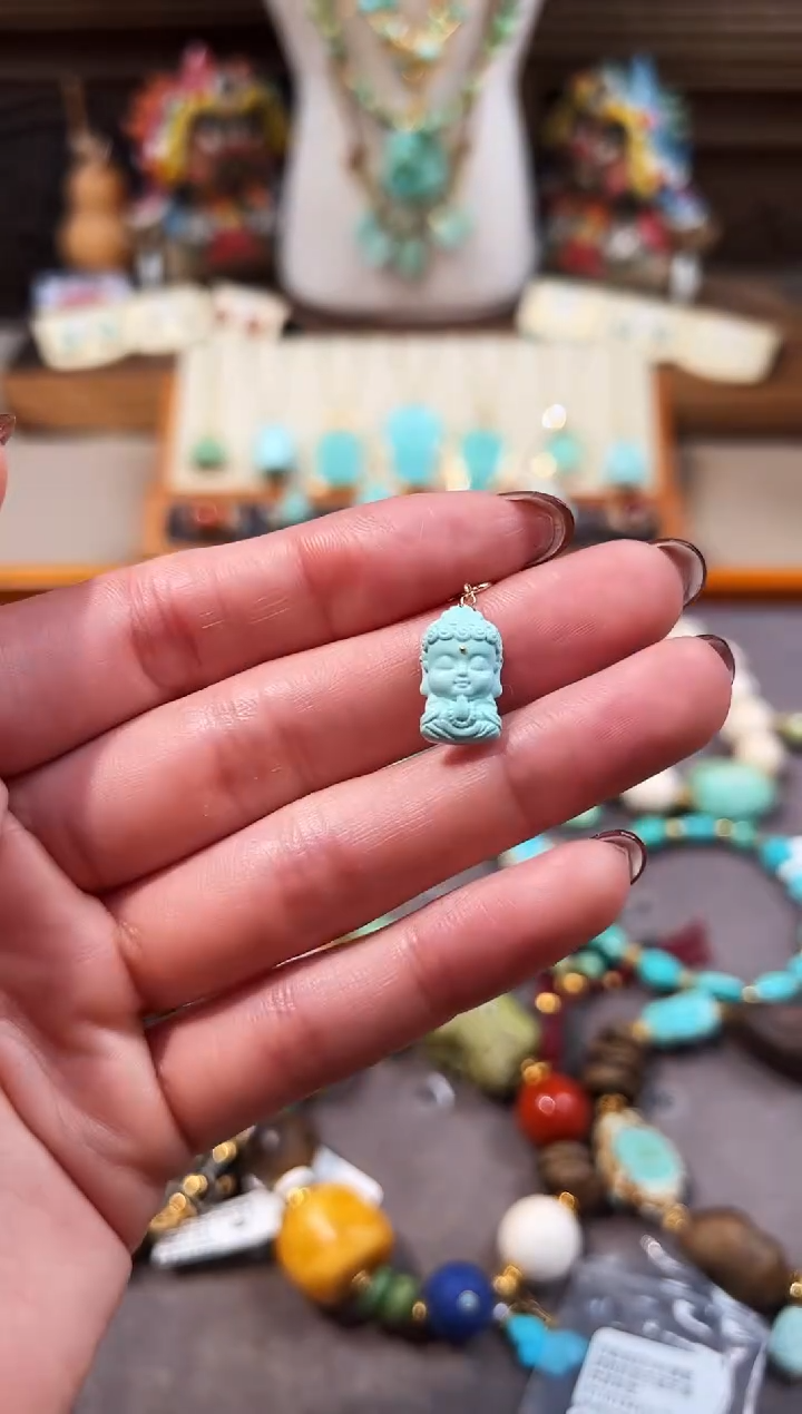 18K金镶嵌绿松石提溜宝宝佛