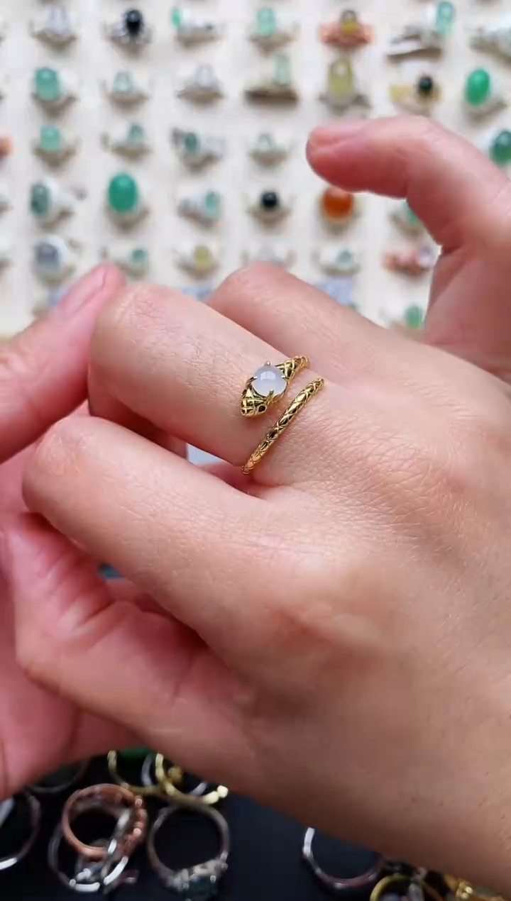 【闪购商品】翡翠戒指银S925镶嵌天然翡翠111   3+