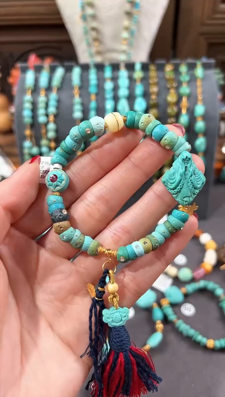 【闪购商品】绿松石手链18K金镶嵌绿松石手链