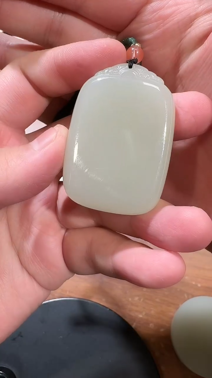 【闪购商品】和田玉吊坠未镶嵌1041平安牌（牌头花纹）