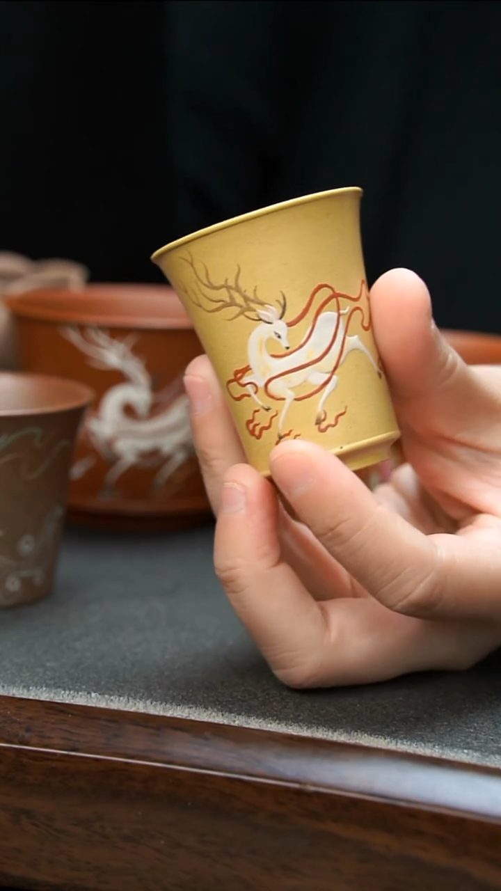 【闪购商品】紫砂茶壶九色鹿杯子