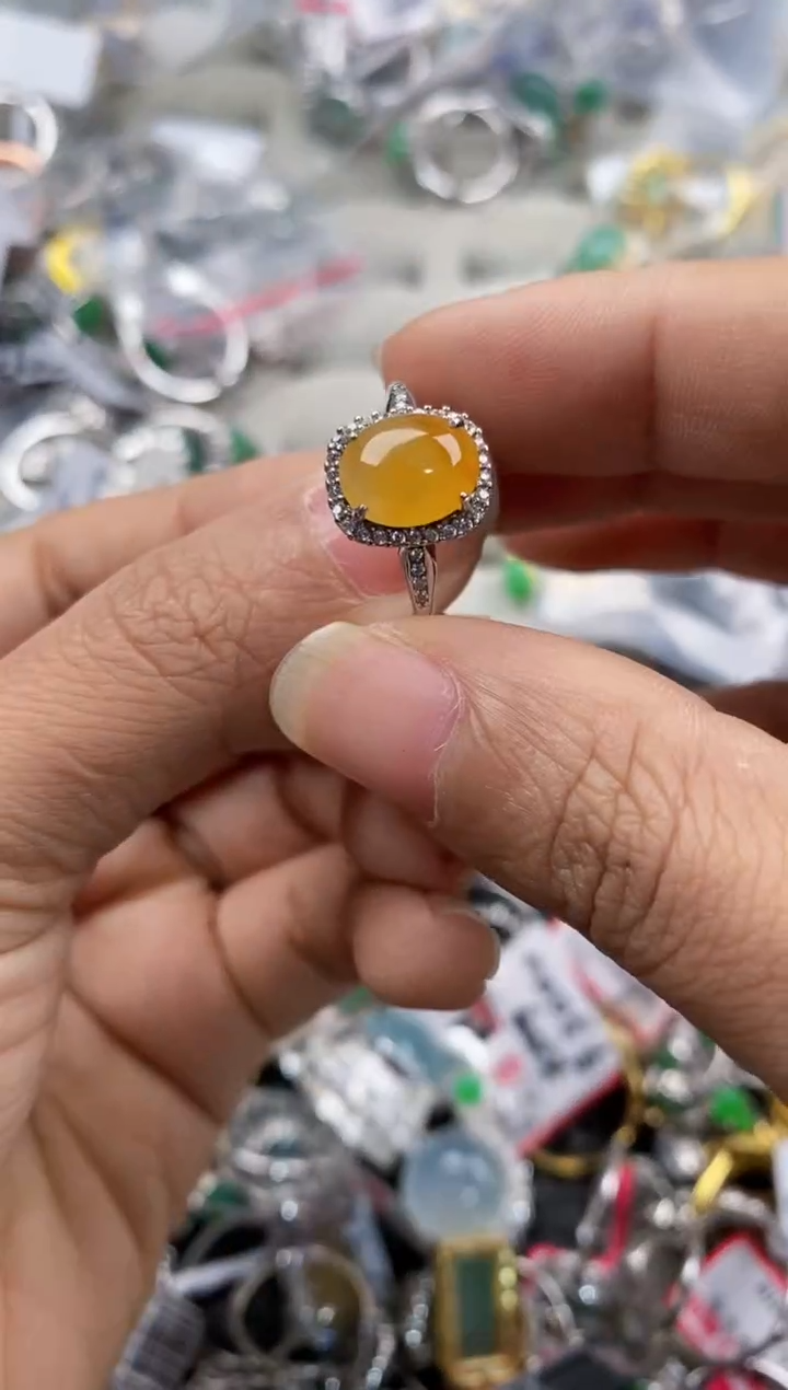 银S925镶嵌戒指翡翠888---9