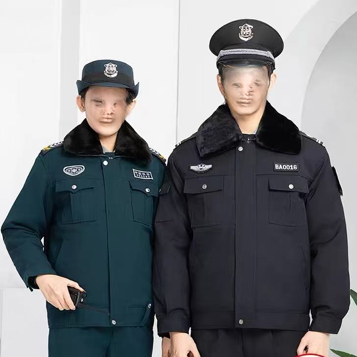 2025年冬款保安服装款式防风抗寒加内胆保暖短款袖口定做刺绣