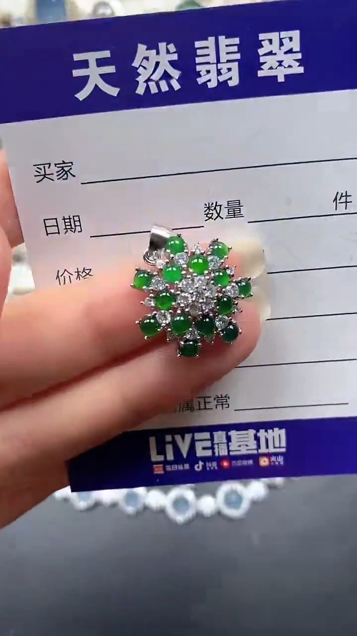 颈饰银S925镶嵌翡翠103