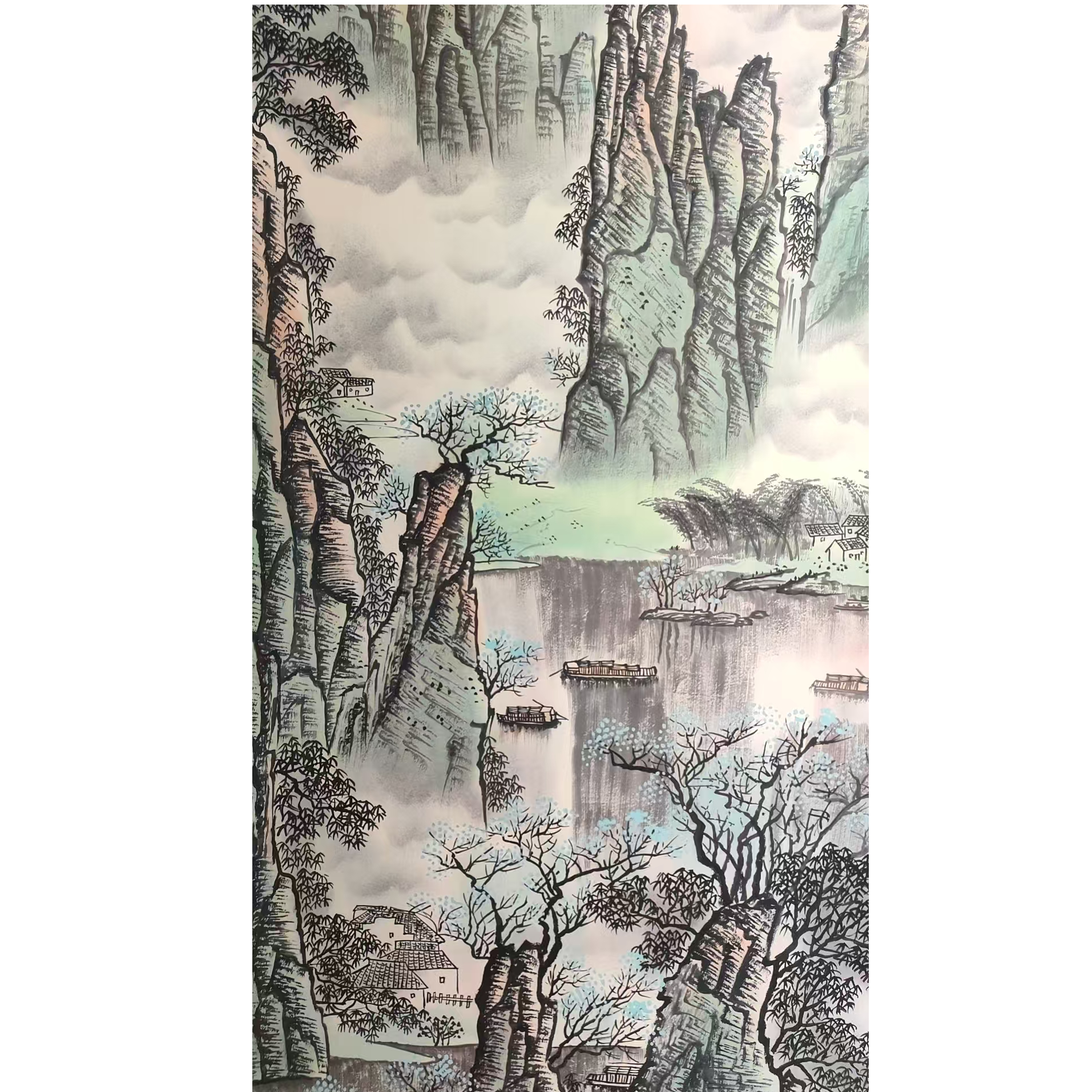 白雪石山水立轴138/67