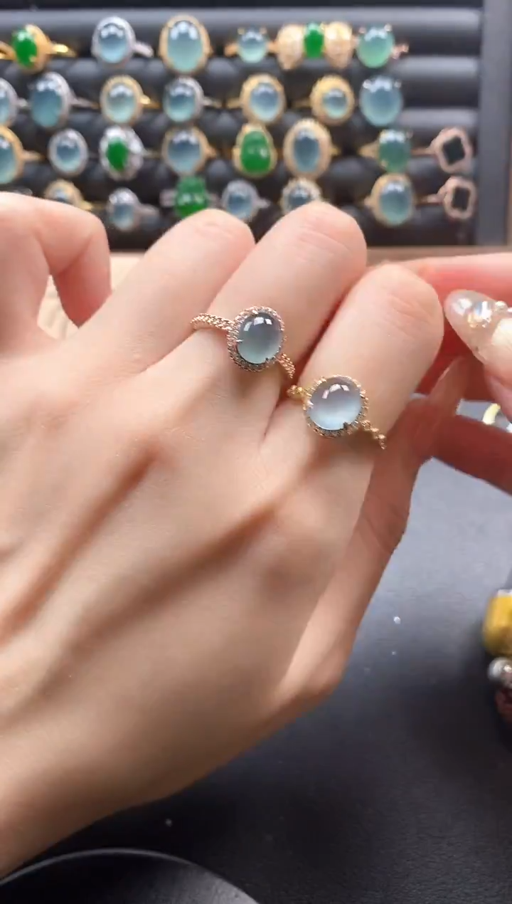 银S925镶嵌戒指翡翠51511