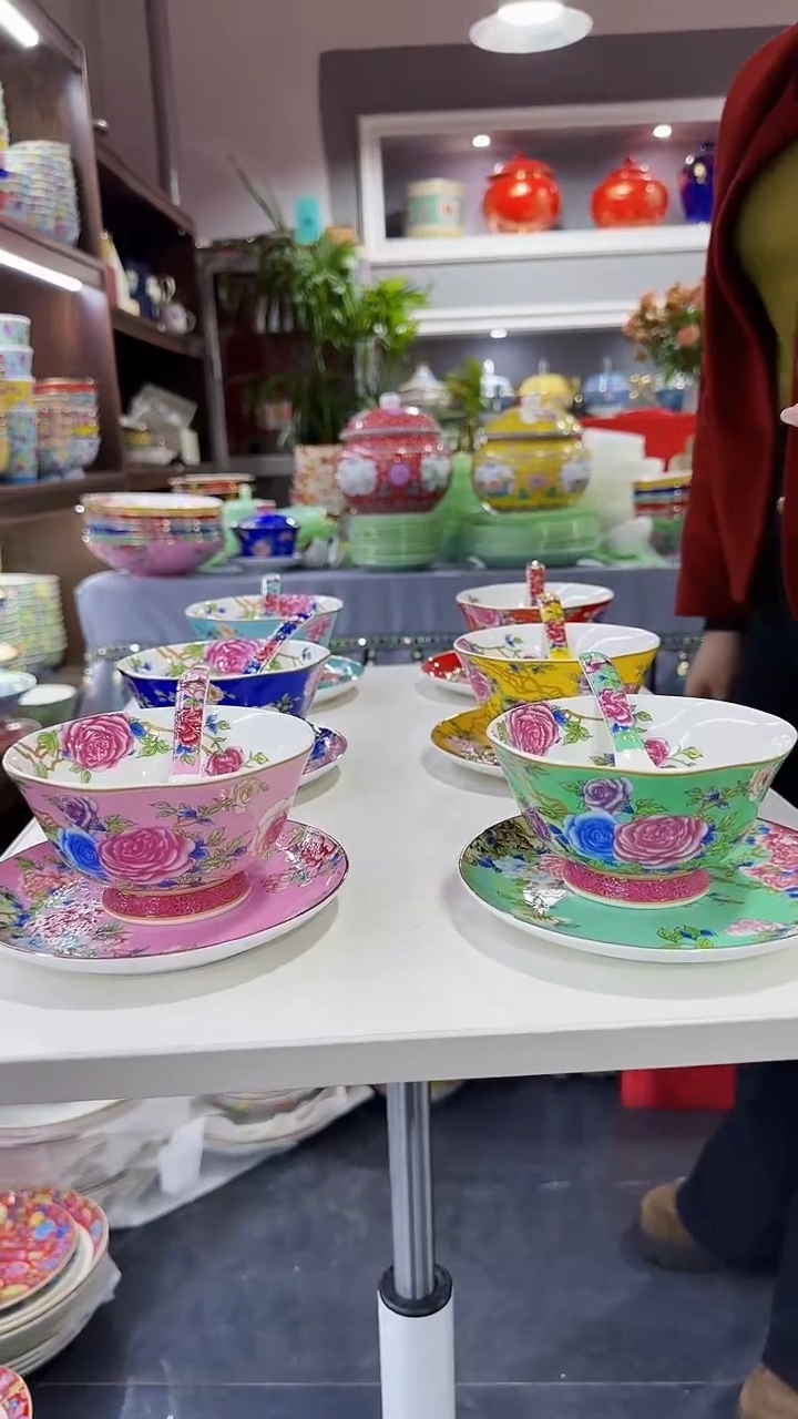 【闪购商品】瓷片三件套碟碗勺6套景德镇陶瓷