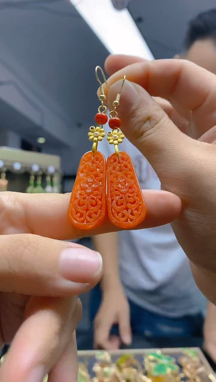 【闪购商品】翡翠耳饰合金0289翡翠耳钩