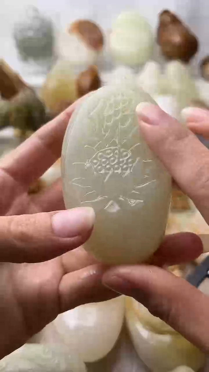 石材古青石棉纹正常不退换佛莲花微瑕