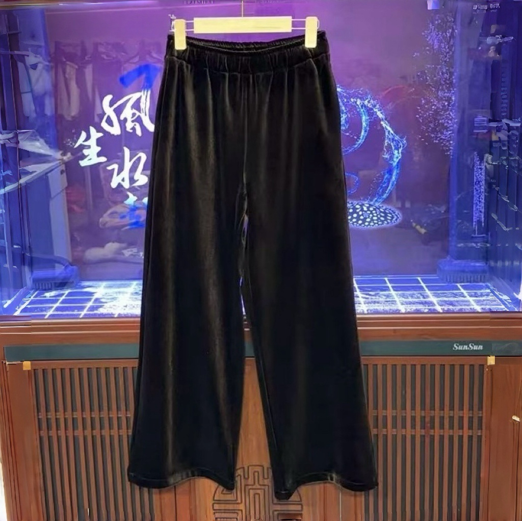 （时代周刊）原版！新中式国风高定加绒冬款丝绒休闲直筒裤