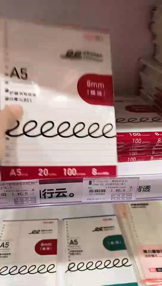 得力NA5100-1横线活页芯(8mm)A5_100张20孔(5本)