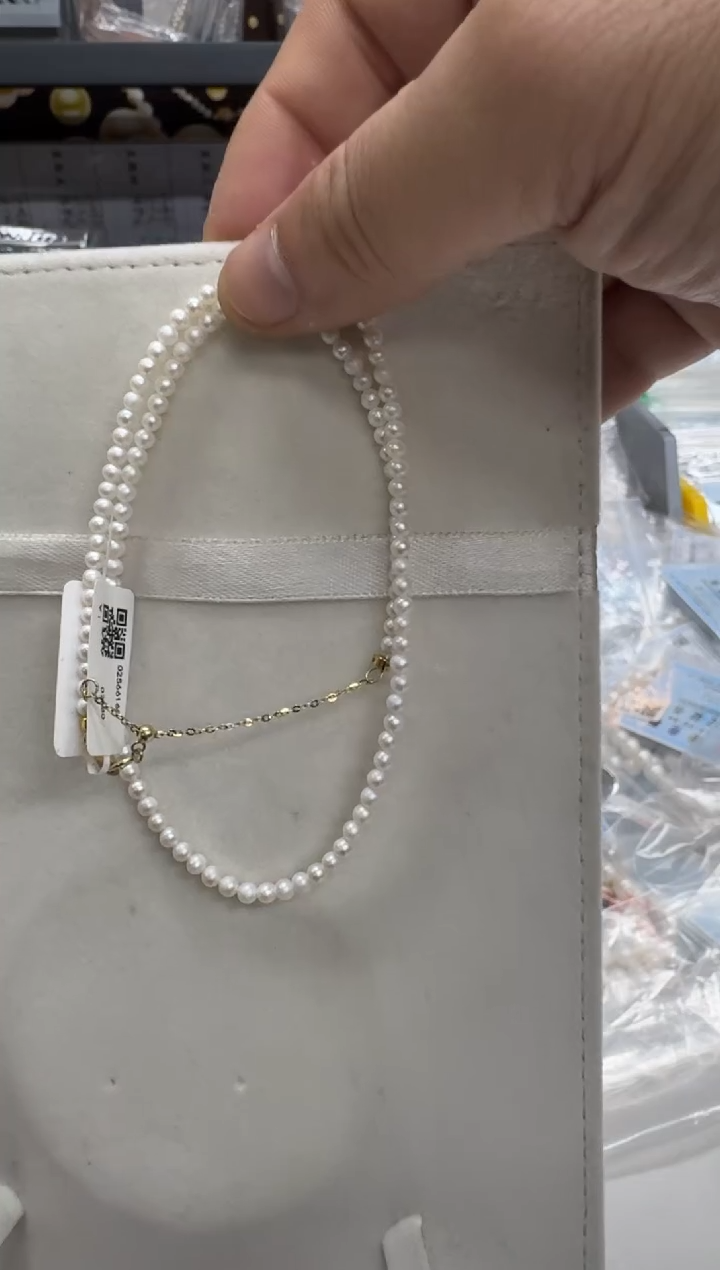 【闪购商品】淡水珍珠项链银S925镶嵌3.5mm