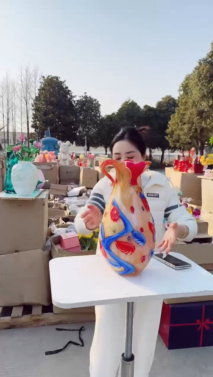 【闪购商品】玻璃EMS-LIULI 万花花瓶琉璃