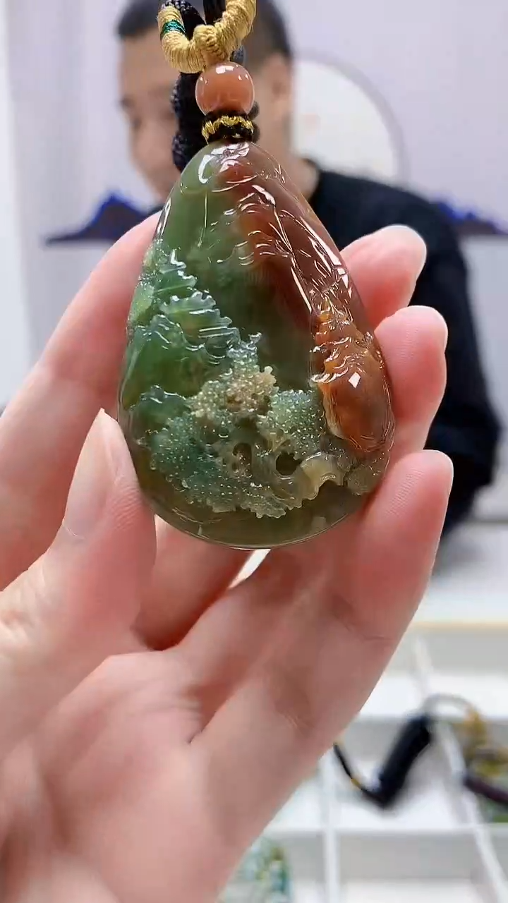 定制翡翠未镶嵌4898zm-毛货挂件74