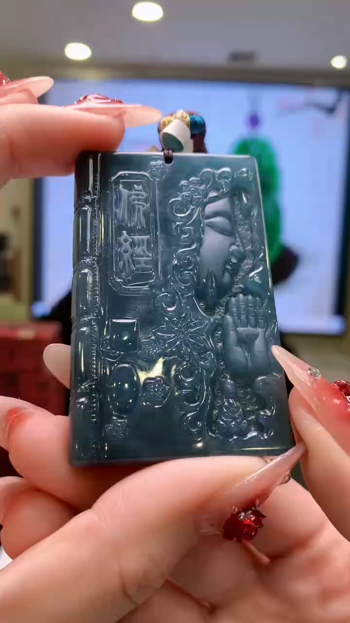 【闪购商品】定制翡翠未镶嵌1026ry-毛货挂件43