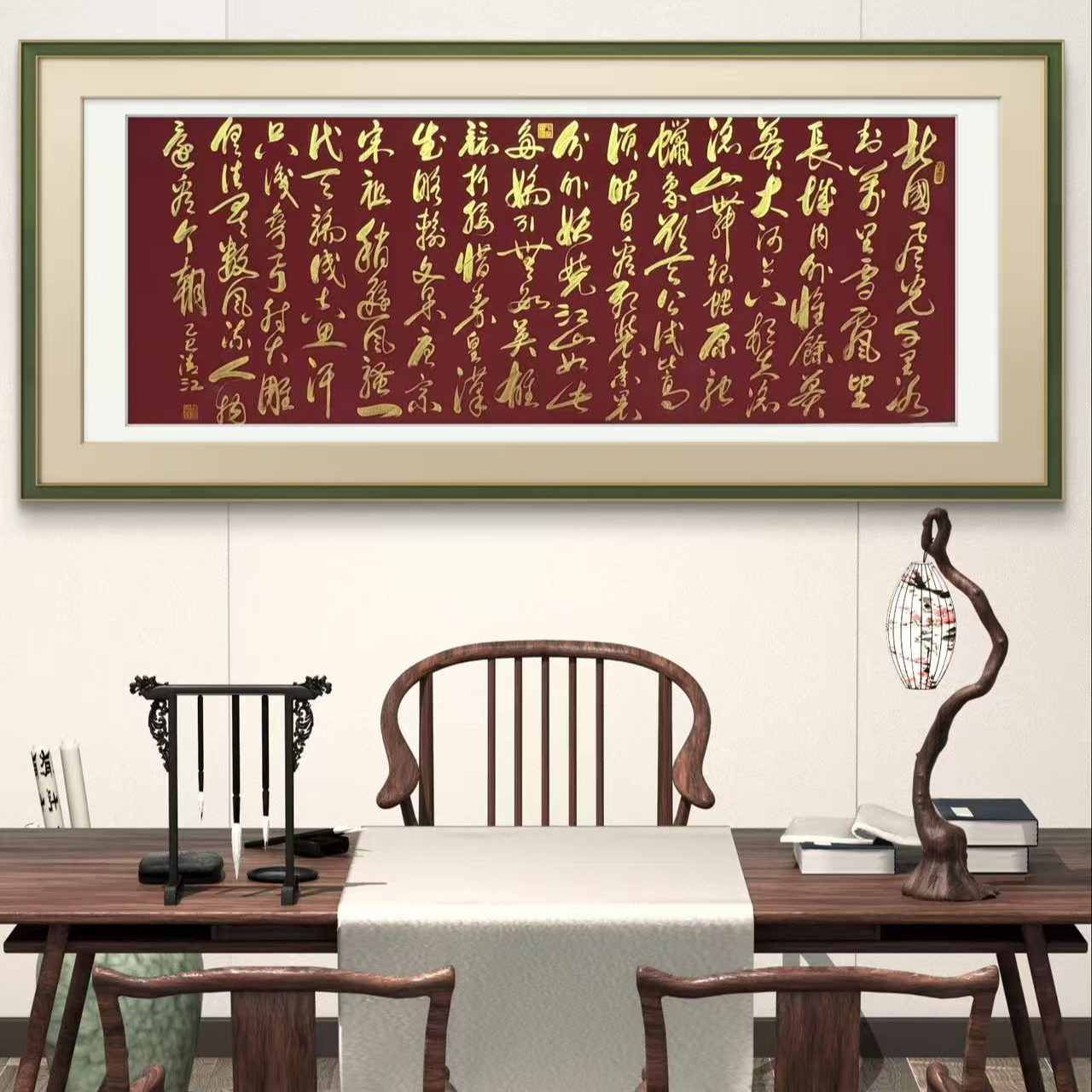 曹清江/沁园春·雪/小六尺红轴180*70cm手绘纸本