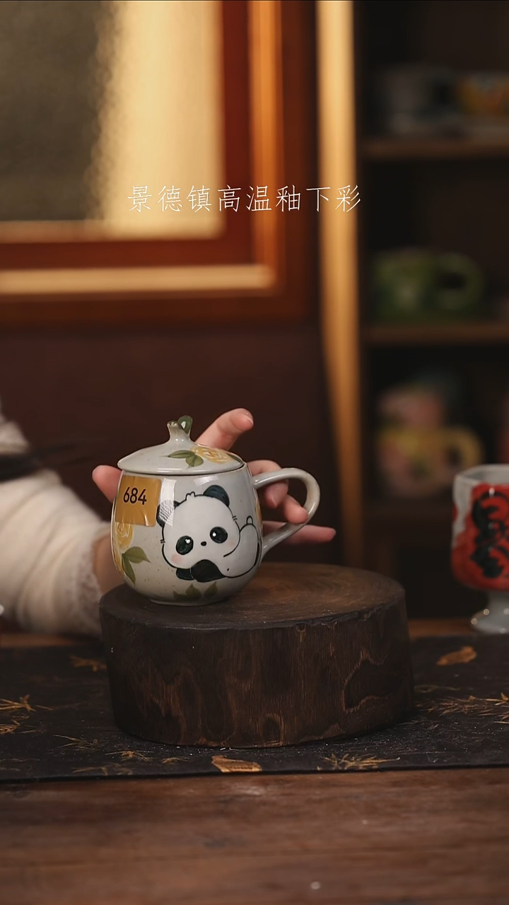 陶瓷 景德镇高温釉下手绘陶瓷@L684@