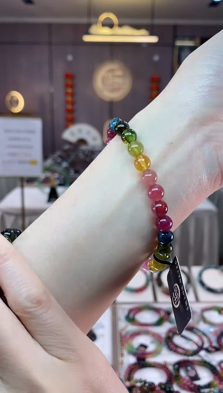 【闪购商品】碧玺单圈手串6mm+未镶嵌一物一证dan多样性发货一条