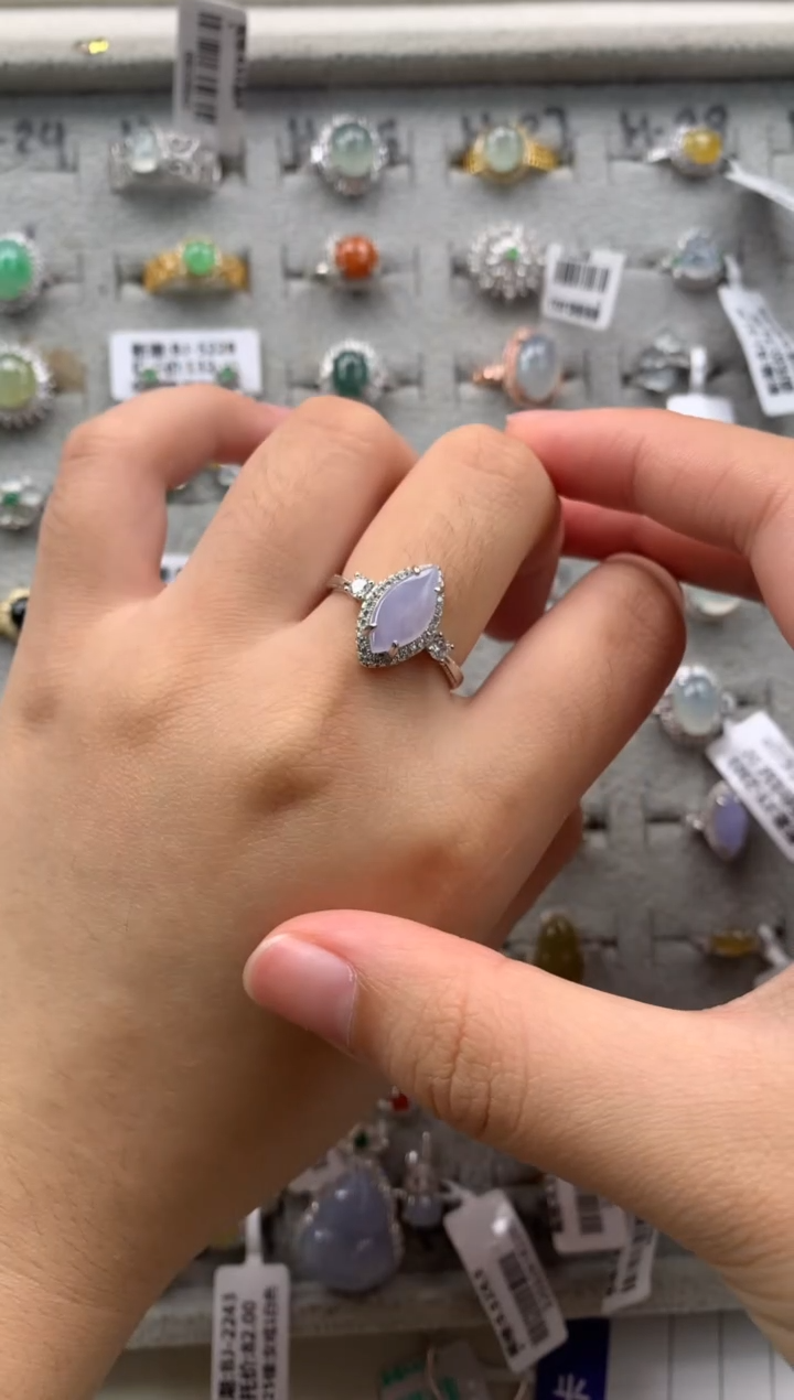 银S925镶嵌戒指翡翠33