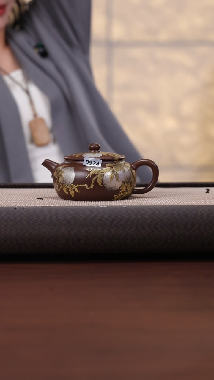 【闪购商品】紫砂茶壶934 冯文婷 亘古 金银错 195cc