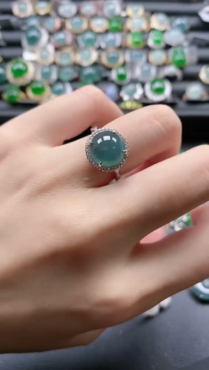 【闪购商品】翡翠戒指银S925镶嵌51511