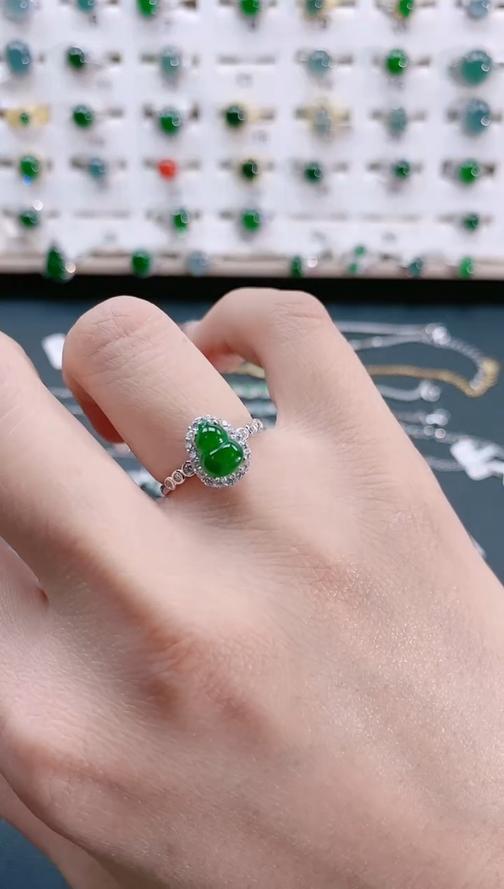 【闪购商品】翡翠戒指银S925镶嵌天然翡翠