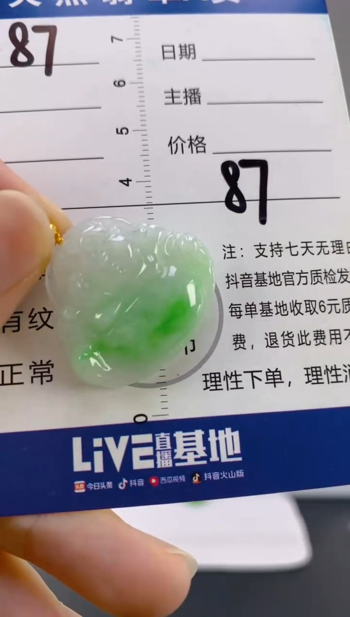 【闪购商品】翡翠颈饰18K金镶嵌天然A货翡翠