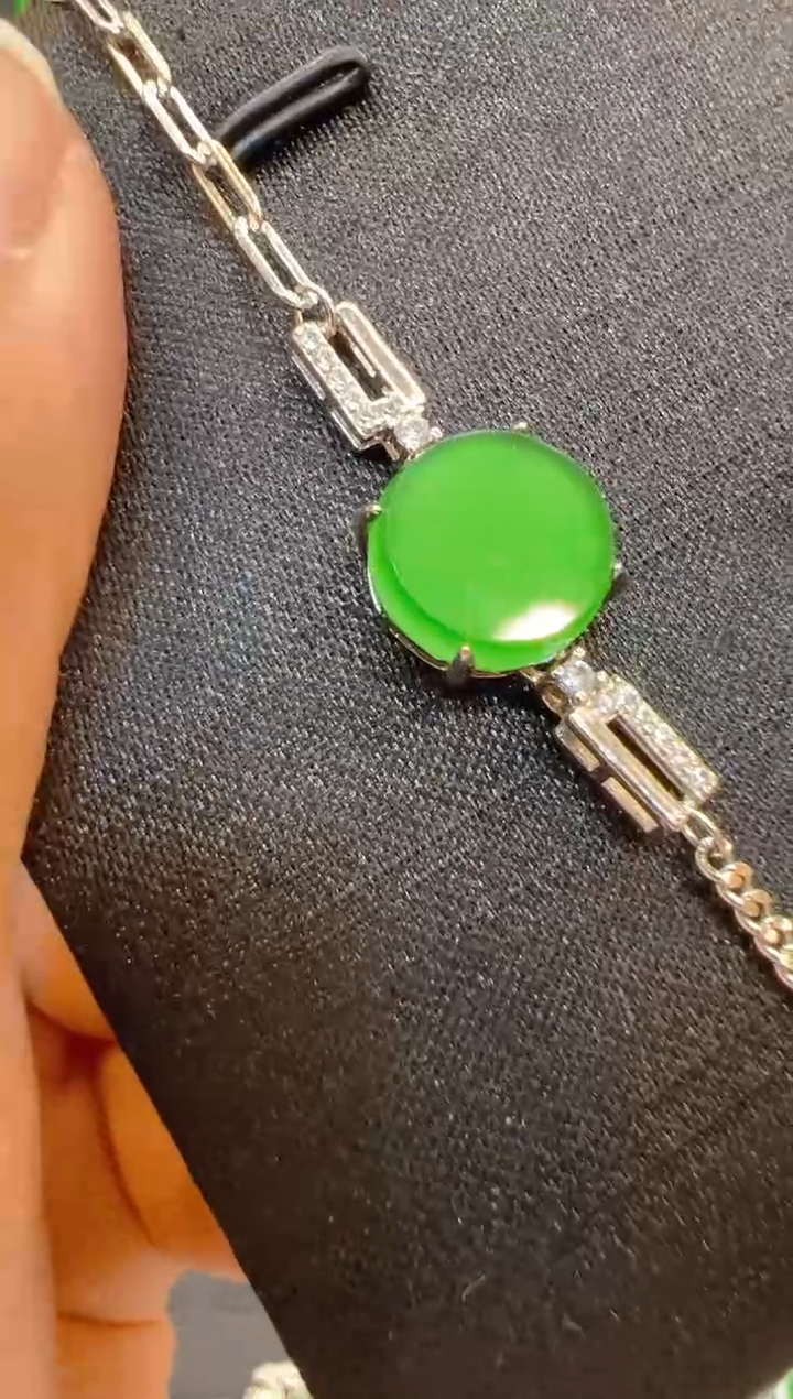 银S925镶嵌手链翡翠多样性团购发一件