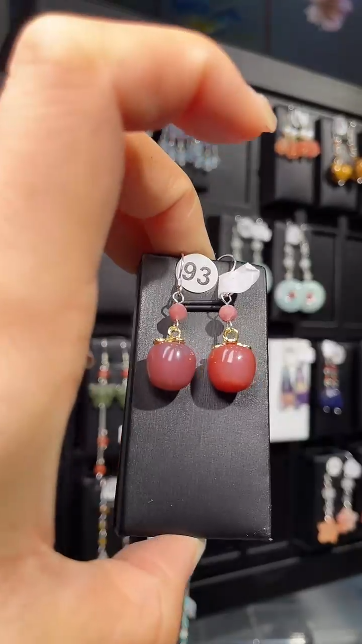 未镶嵌耳饰玛瑙/玉髓银* 银元