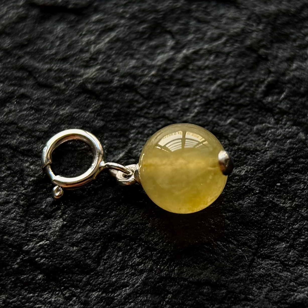 冰种黄翡小滴流翡翠珠子缅甸天然A货翡翠气质时尚百搭简约经典