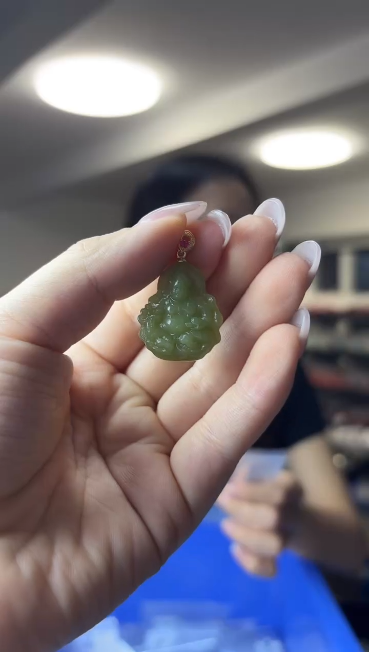 颈饰银S925镶嵌和田玉（多样性发一件）