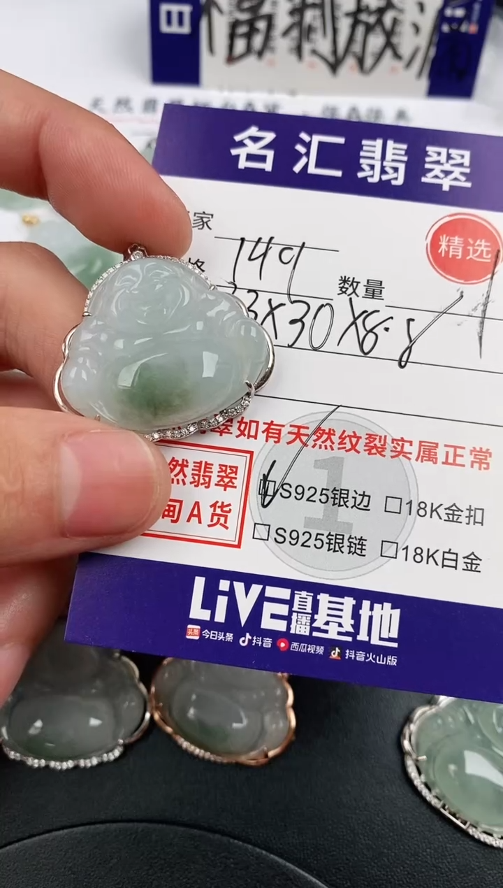 翡翠银S925镶嵌颈饰·