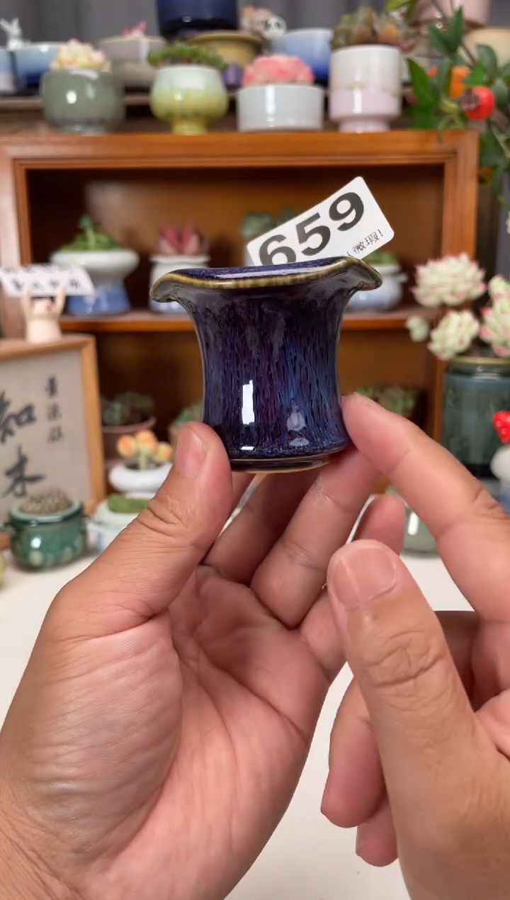 瓷片659知木花盆小芳